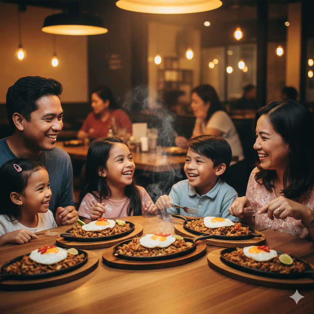 Family eating food together